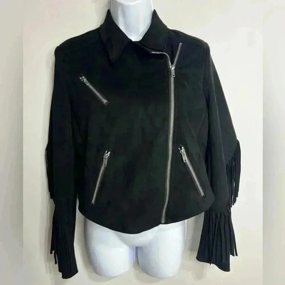 Torrid Suede Fringe Moto Jacket Size Medium - Picture 4 of 7
